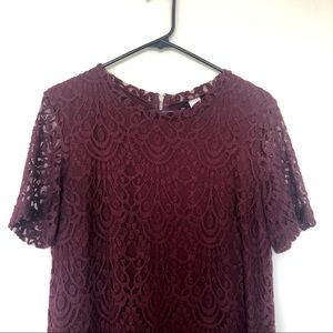 Maroon Lace Dress